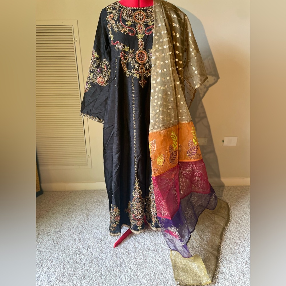 Classy black Indian/Pakistani traditional maxi dress
